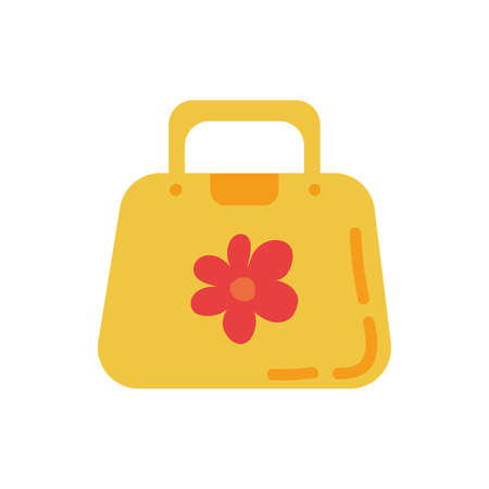 schoolbag supply education with flower vector illustration designのイラスト素材
