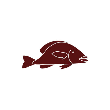 cute fish sea life animal isolated icon vector illustration designのイラスト素材