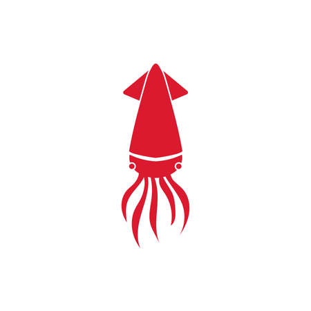squid sea life animal isolated icon vector illustration designのイラスト素材