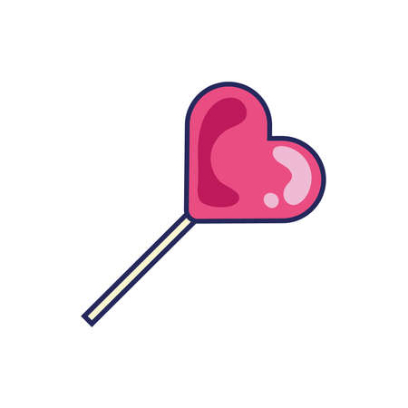 sweet heart lollipop confetti isolated icon vector illustration designのイラスト素材