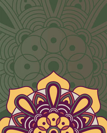 decorative floral colorful half mandala ethnicity artistic icon vector illustration designのイラスト素材