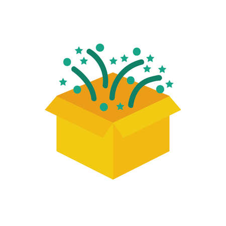 surprise box carton isolated icon vector illustration designのイラスト素材
