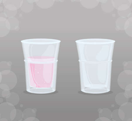 mockup, transparent glasses empty icons on gray background vector illustration designのイラスト素材