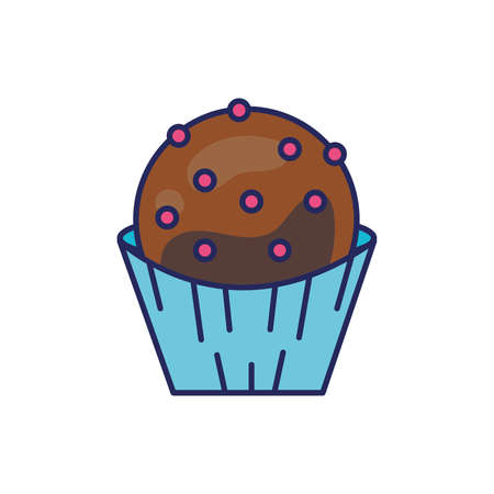 sweet delicious cupcake pastry icon vector illustration designのイラスト素材