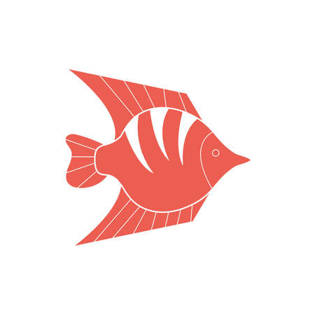 cute fish sea life animal isolated icon vector illustration designのイラスト素材