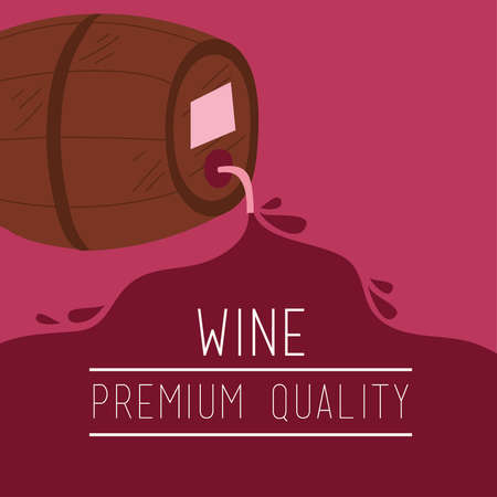 wine premium quality poster with barrel vector illustration designのイラスト素材