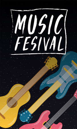 music festival entertainment invitation poster vector illustration designのイラスト素材