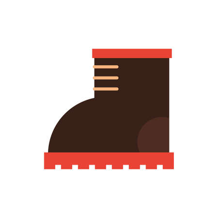 boot shoe construction isolated flat style vector illustration designのイラスト素材