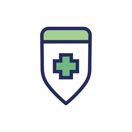 medical cross symbol in shield vector illustration designのイラスト素材