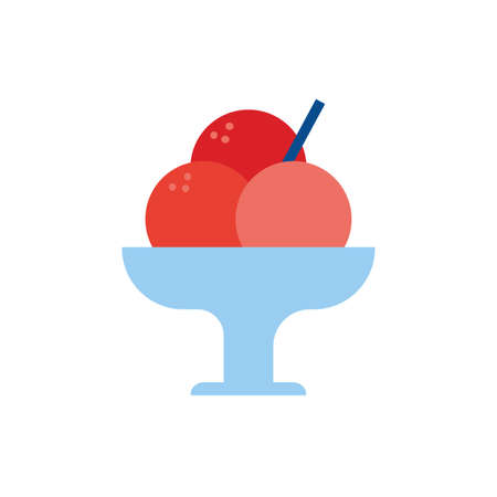 delicious ice cream in cup flat style vector illustration designのイラスト素材