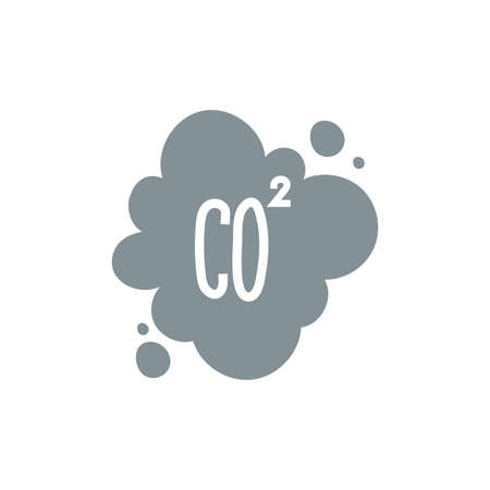 co2 cloud flat style icon vector illustration designのイラスト素材