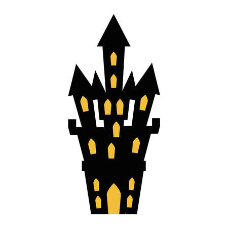 halloween, haunted castle on white background vector illustration designのイラスト素材