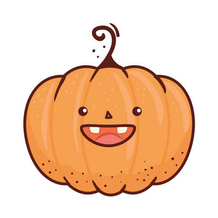 halloween cute pumpkin icon, in white background vector illustration designのイラスト素材