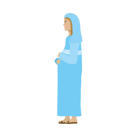cute mary virgin manger character vector illustration designのイラスト素材