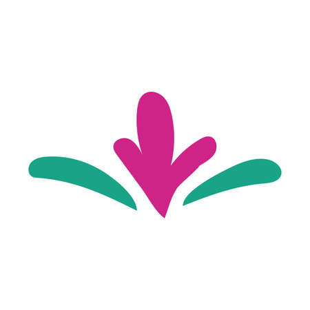 beautiful flowers and leafs garden decorative icon vector illustration designのイラスト素材