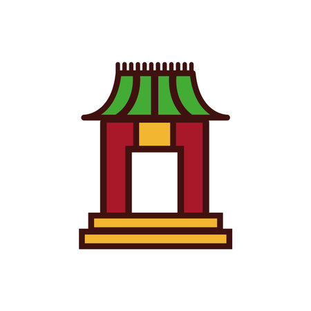 Chinese arch door architecture icon vector illustration designのイラスト素材