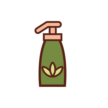 bottle with spa product line and fill style vector illustration designのイラスト素材