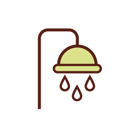shower tap with drops line and fill style vector illustration designのイラスト素材