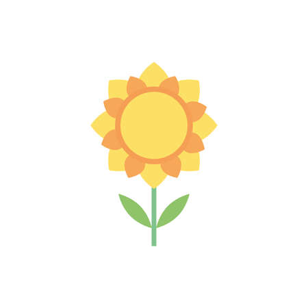beautiful sunflower spring isolated icon vector illustration designのイラスト素材
