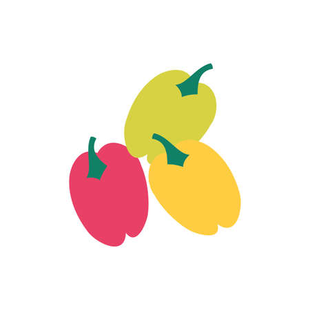 fresh peppers vegetables food icon vector illustration designのイラスト素材