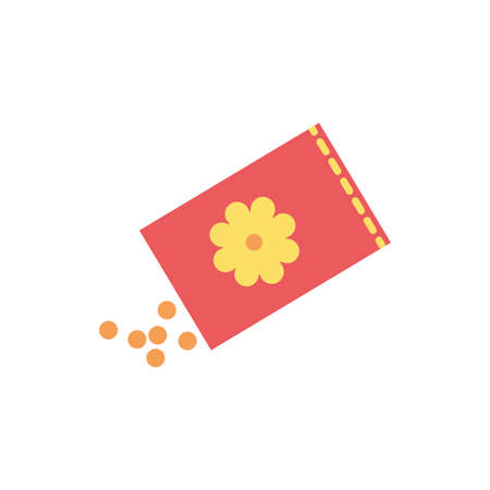 bag of seeds flowers spring vector illustration designのイラスト素材