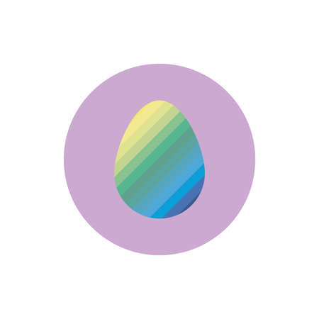 easter egg painted with stripes block style vector illustration designのイラスト素材