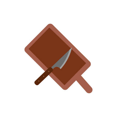 knife bbq tool with kitchen board vector illustration designのイラスト素材