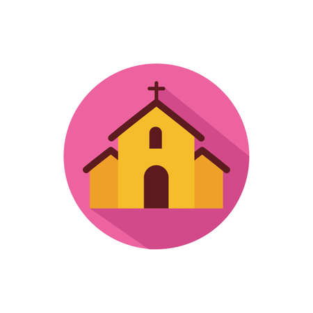 Church with cross design, religion christianity god faith spirituality belief and pray theme Vector illustrationのイラスト素材