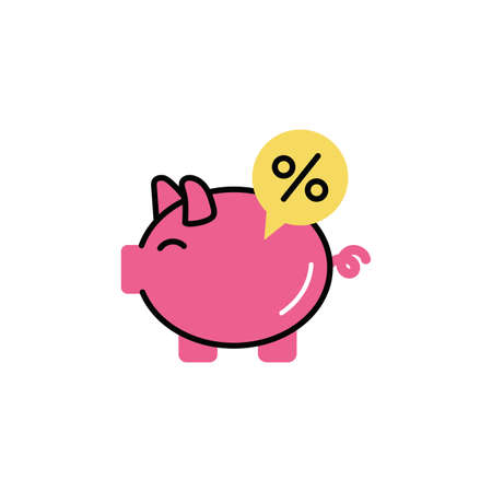 piggy savings with percent symbol icon vector illustration designのイラスト素材