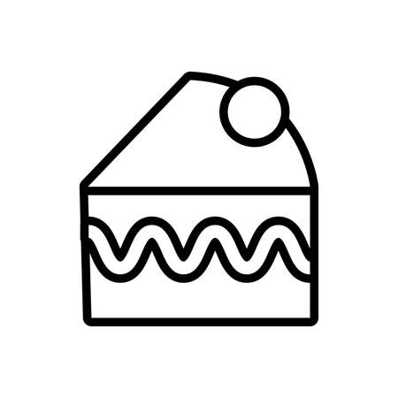 sweet cake portion line style vector illustration designのイラスト素材