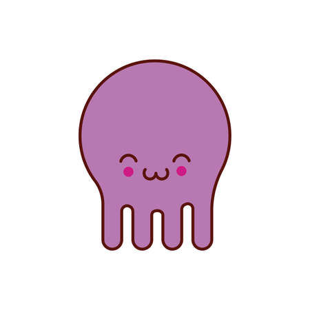 cute octopus animal comic character vector illustration designのイラスト素材