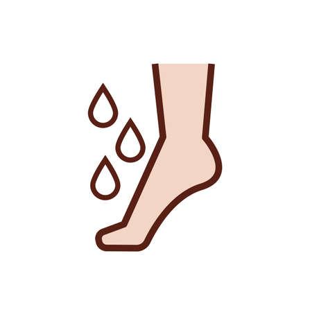 foot with drops spa line and fill style vector illustration designのイラスト素材