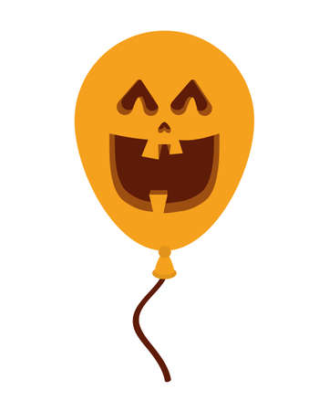 halloween balloon helium with face vector illustration designのイラスト素材