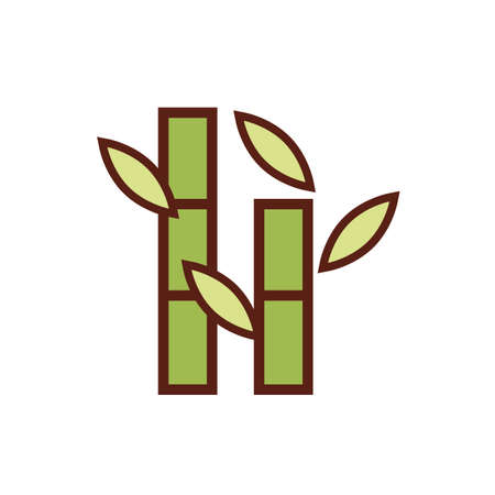 bamboo plant spa line and fill style vector illustration designのイラスト素材