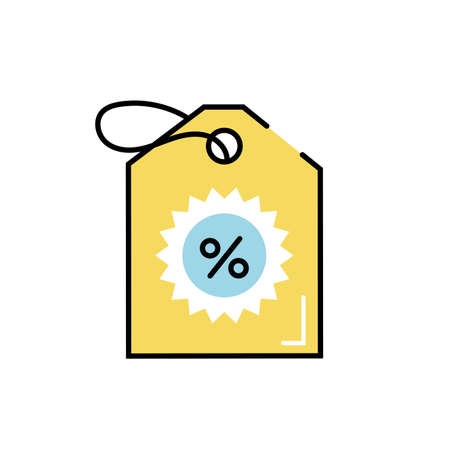 commercial tag with percent symbol vector illustration designのイラスト素材