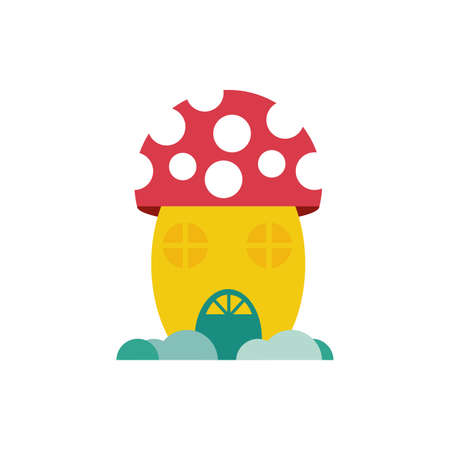 fungus house fairytale object isolated icon vector illustration designのイラスト素材