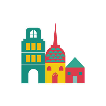 buildings fairytale object isolated icon vector illustration designのイラスト素材