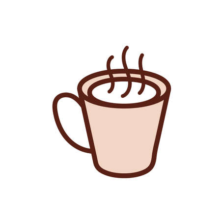 coffee cup drink line and fill style vector illustration designのイラスト素材