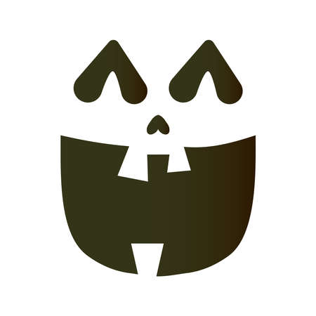 halloween pumpkin face with three teeth emoji icon vector illustration designのイラスト素材