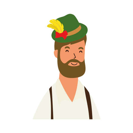 german man bearded wearing tyrolean suit character vector illustration designのイラスト素材