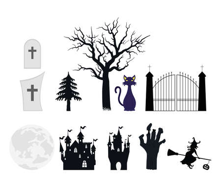 bundle of halloween set icons vector illustration designのイラスト素材
