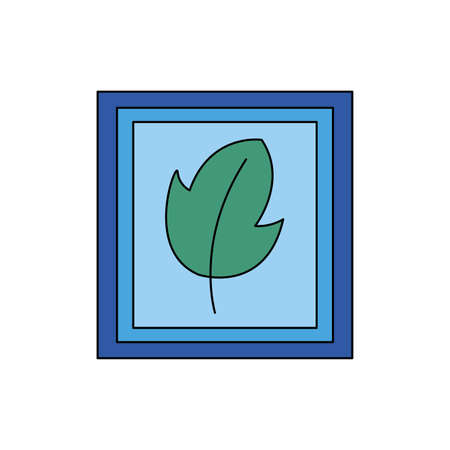 Leaf inside frame design, Plant floral garden nature decoration ornament and season theme Vector illustrationのイラスト素材