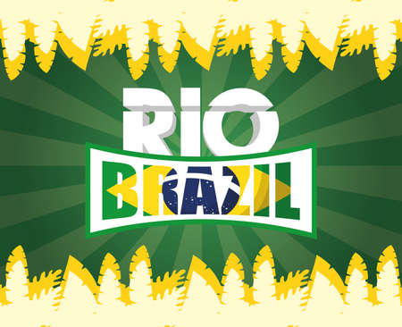 brazil carnival poster with rio lettering vector illustration designのイラスト素材