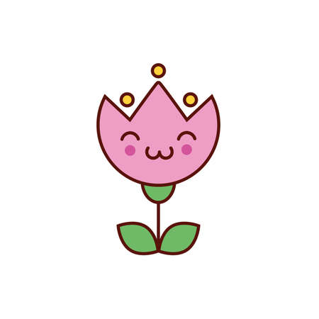 cute flower kawaii character icon vector illustration designのイラスト素材