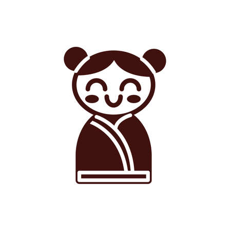 Chinese little girl decoration new year vector illustration designのイラスト素材