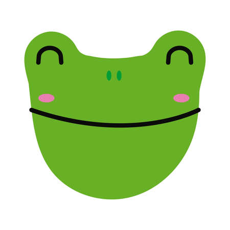 cute little frog flat style icon vector illustration designのイラスト素材