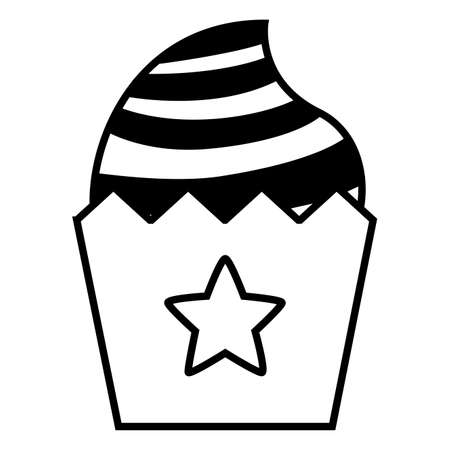 sweet cupcake snack on white background vector illustrationのイラスト素材