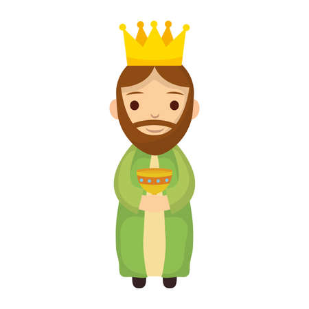 wize man king manger character vector illustration designのイラスト素材