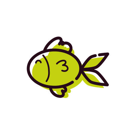 cute little fish animal icon vector illustration designのイラスト素材