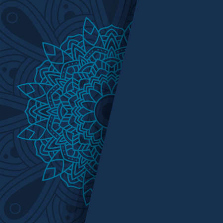 decorative floral blue mandala ethnicity artistic icon vector illustration designのイラスト素材